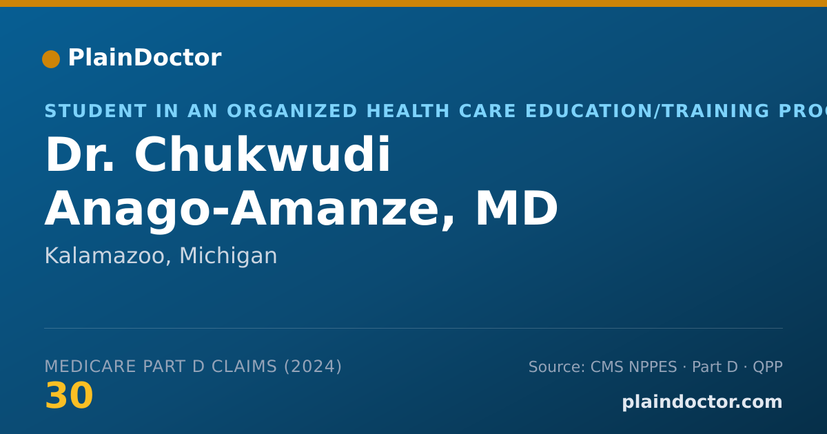 Shareable card for Chukwudi Anago-Amanze, MD - Student in an Organized Health Care Education/Training Program, New Orleans, LA