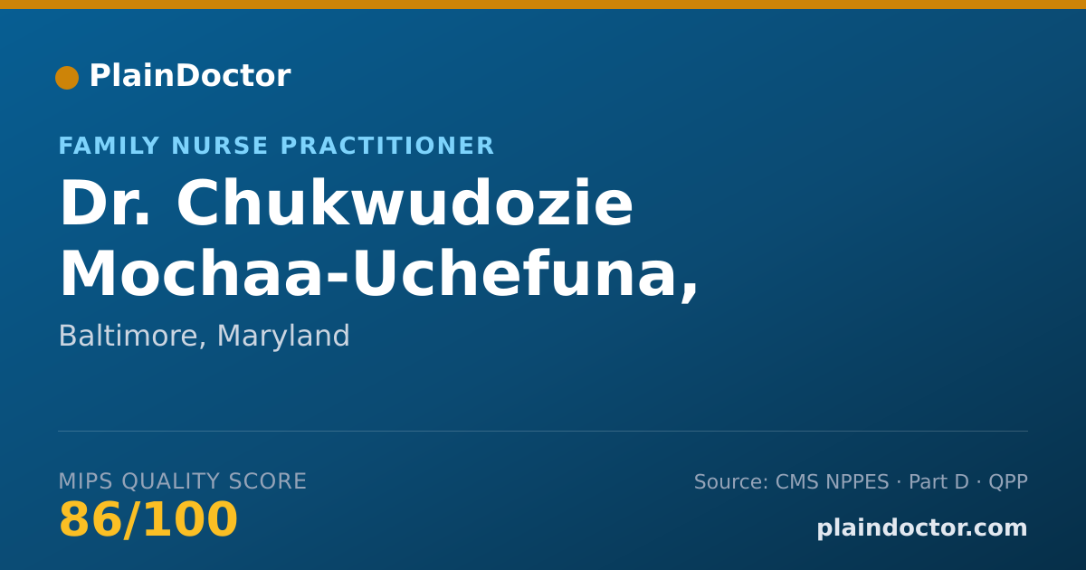 Shareable card for Chukwudozie Mochaa-Uchefuna, CRNP-FAMILY - Family Nurse Practitioner, Baltimore, MD
