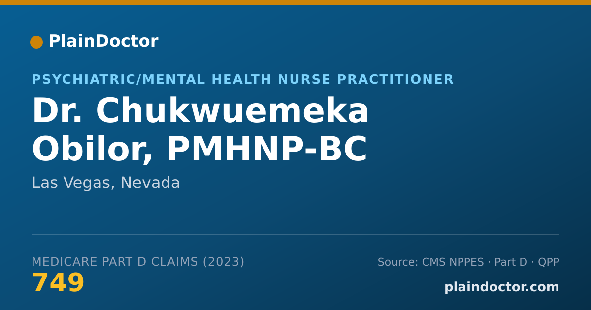 Shareable card for Chukwuemeka Obilor, PMHNP-BC - Psychiatric/Mental Health Nurse Practitioner, Las Vegas, NV