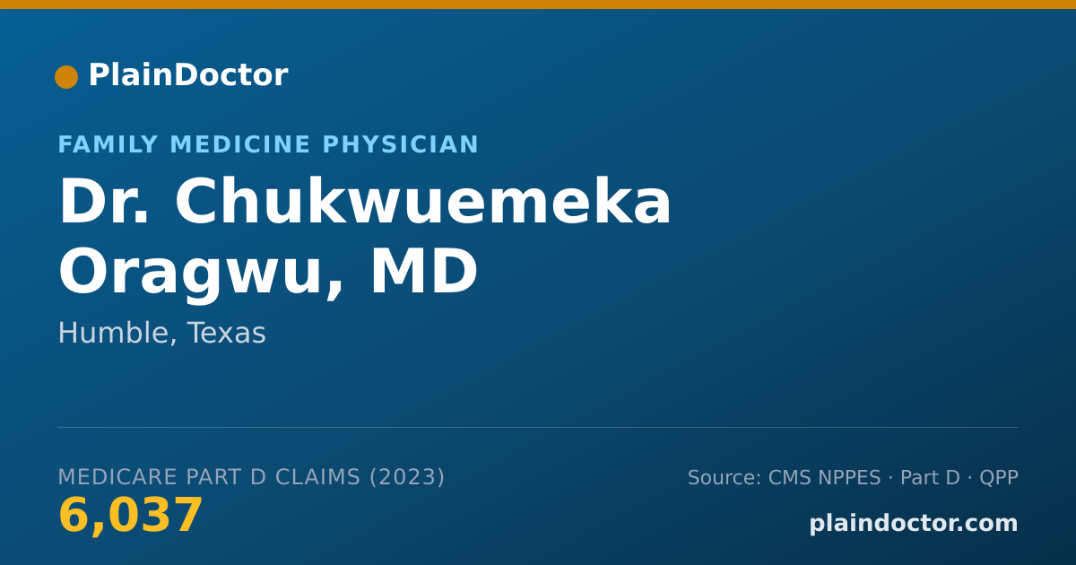 Shareable card for Chukwuemeka Oragwu, MD - Family Medicine Physician, Humble, TX