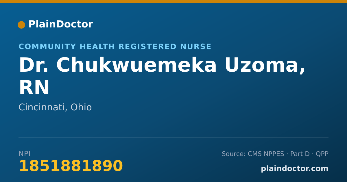 Shareable card for Chukwuemeka Uzoma, RN - Community Health Registered Nurse, Cincinnati, OH