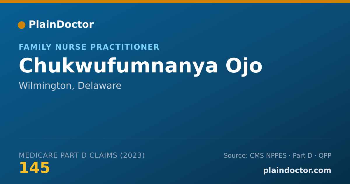 Shareable card for Chukwufumnanya Ojo - Family Nurse Practitioner, Wilmington, DE