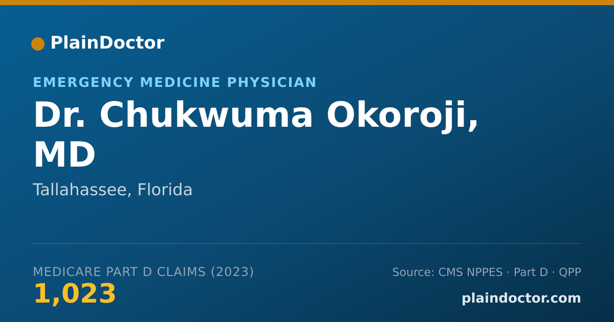 Shareable card for Chukwuma Okoroji, MD - Emergency Medicine Physician, Tallahassee, FL