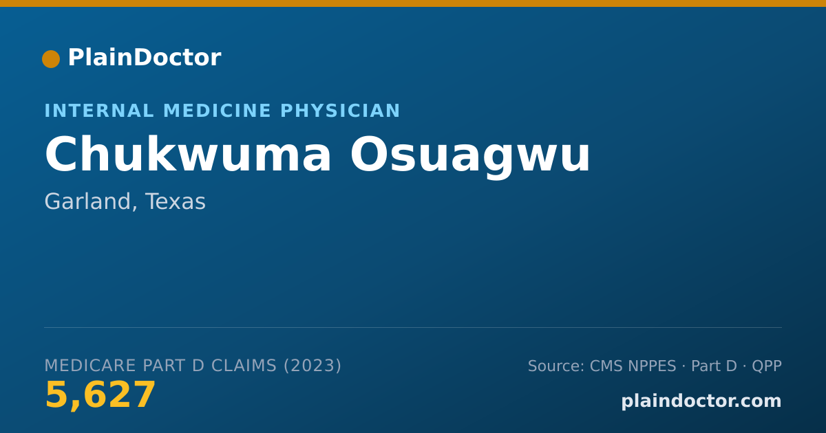 Shareable card for Chukwuma Osuagwu - Internal Medicine Physician, Garland, TX
