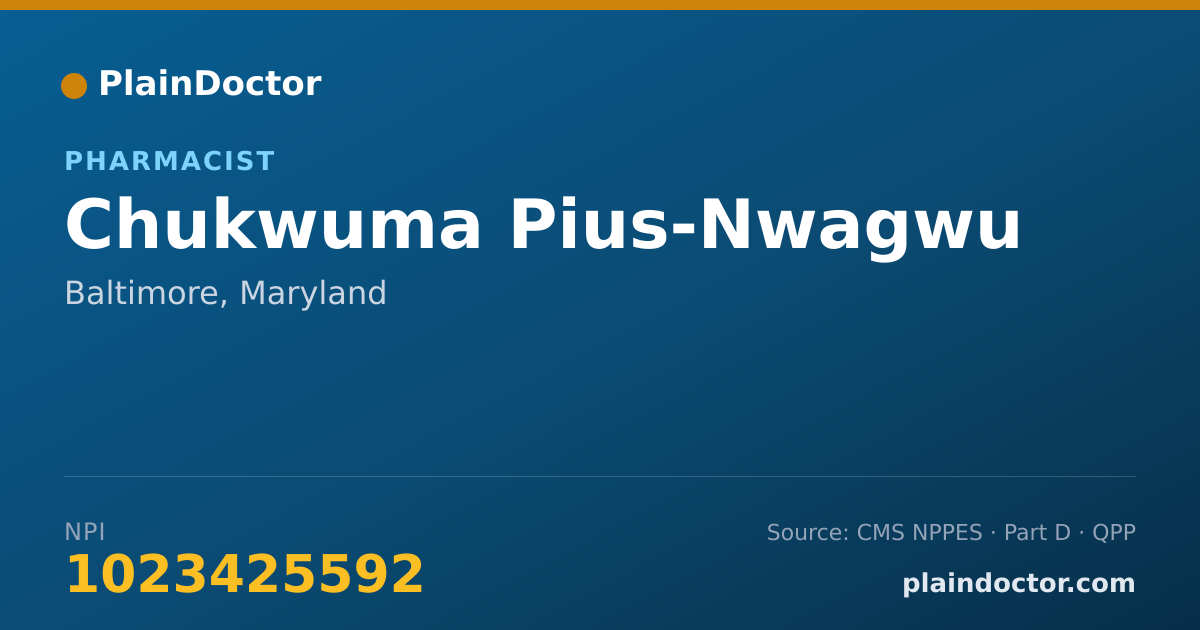 Shareable card for Chukwuma Pius-Nwagwu - Pharmacist, Baltimore, MD