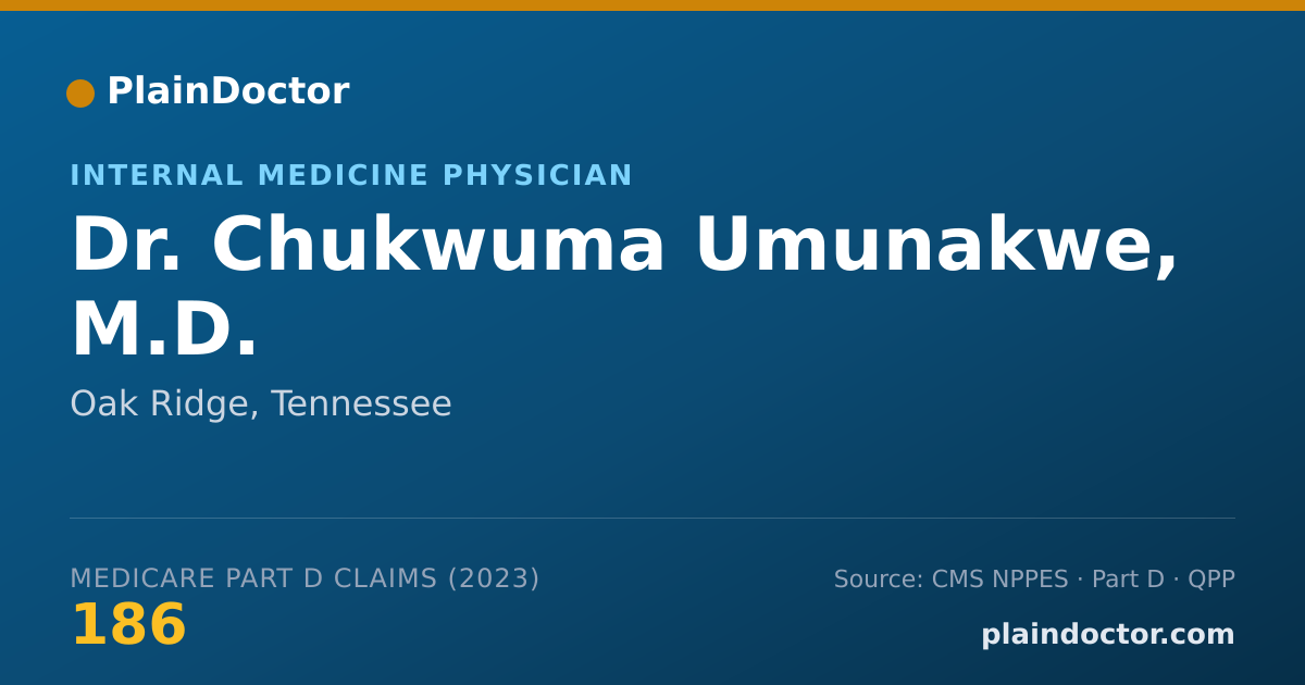 Shareable card for Chukwuma Umunakwe, M.D. - Internal Medicine Physician, Oak Ridge, TN