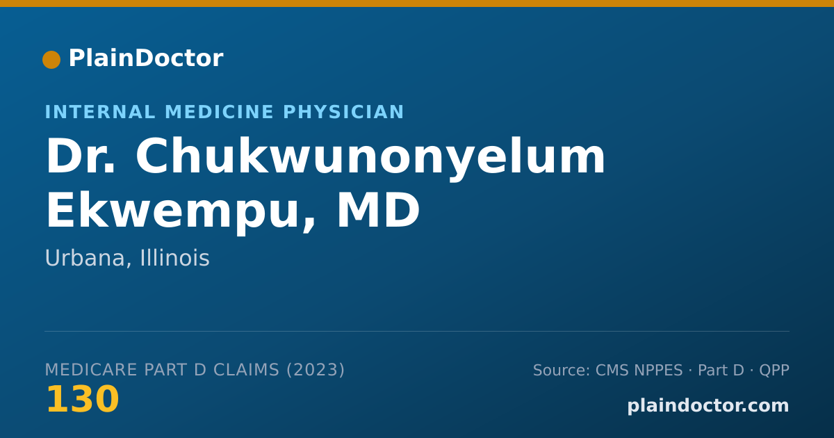 Shareable card for Chukwunonyelum Ekwempu, MD - Internal Medicine Physician, Urbana, IL