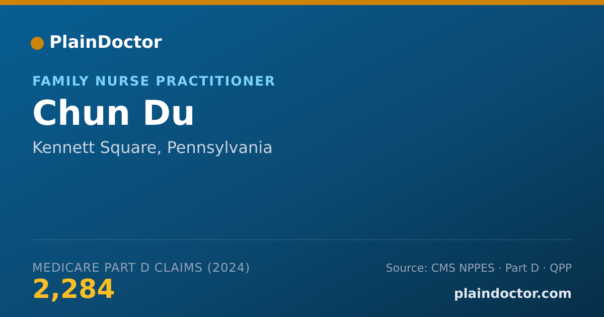 Shareable card for Chun Du - Family Nurse Practitioner, Kennett Square, PA