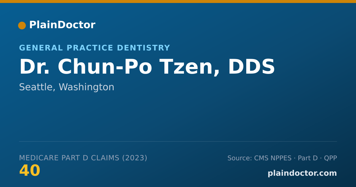 Shareable card for Chun-Po Tzen, DDS - General Practice Dentistry, Seattle, WA