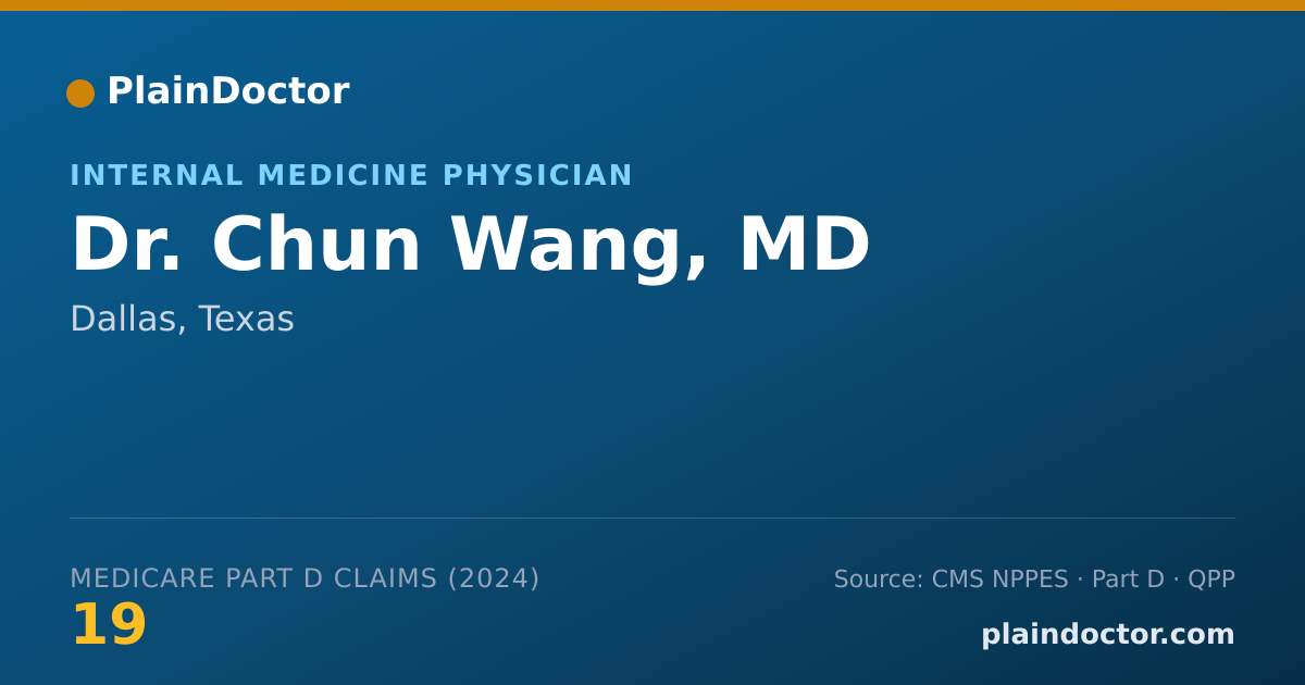 Shareable card for Chun Wang, MD - Internal Medicine Physician, Dallas, TX