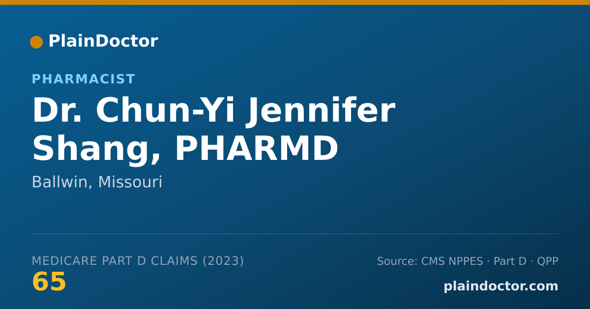 Shareable card for Chun-Yi Jennifer Shang, PHARMD - Pharmacist, Ballwin, MO