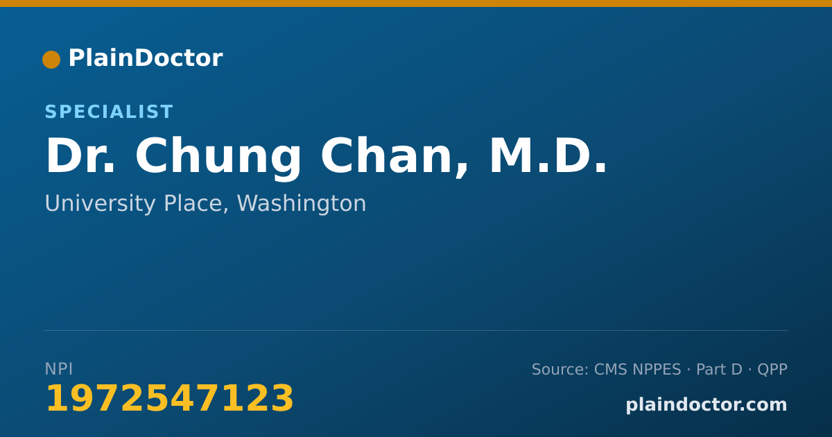 Shareable card for Chung Chan, M.D. - Specialist, University Place, WA