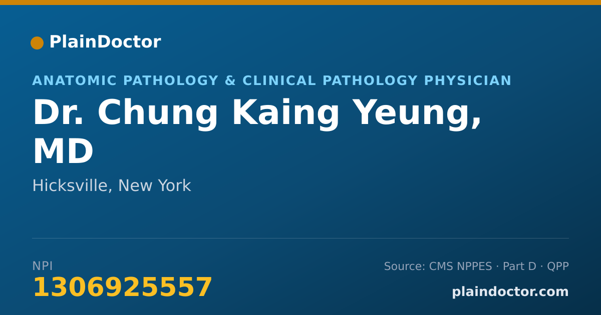 Shareable card for Chung Kaing Yeung, MD - Anatomic Pathology & Clinical Pathology Physician, Hicksville, NY