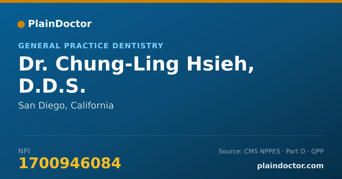 Shareable card for Chung-Ling Hsieh, D.D.S. - General Practice Dentistry, San Diego, CA