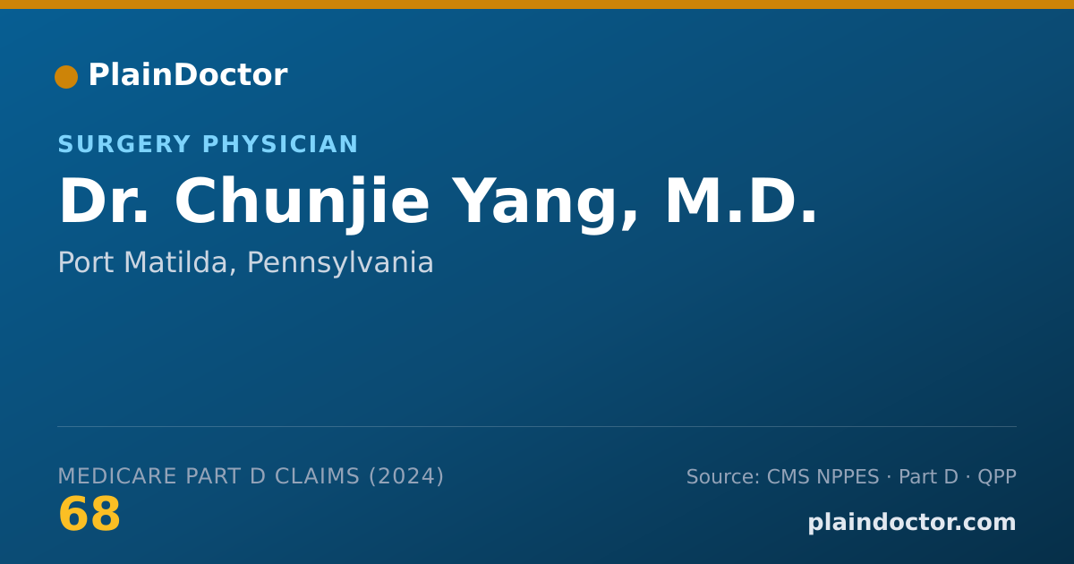 Shareable card for Chunjie Yang, M.D. - Surgery Physician, Port Matilda, PA