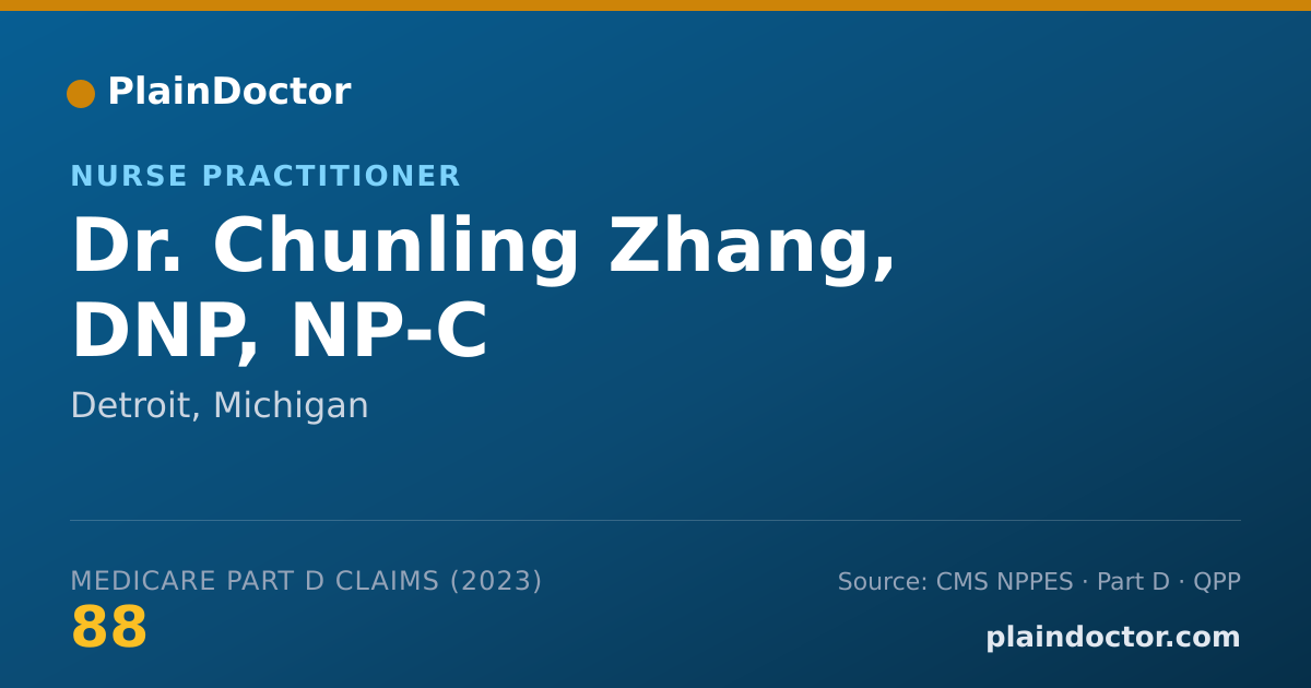 Shareable card for Chunling Zhang, DNP, NP-C - Nurse Practitioner, Detroit, MI