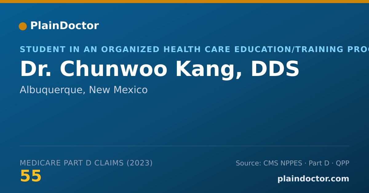 Shareable card for Chunwoo Kang, DDS - Student in an Organized Health Care Education/Training Program, Albuquerque, NM