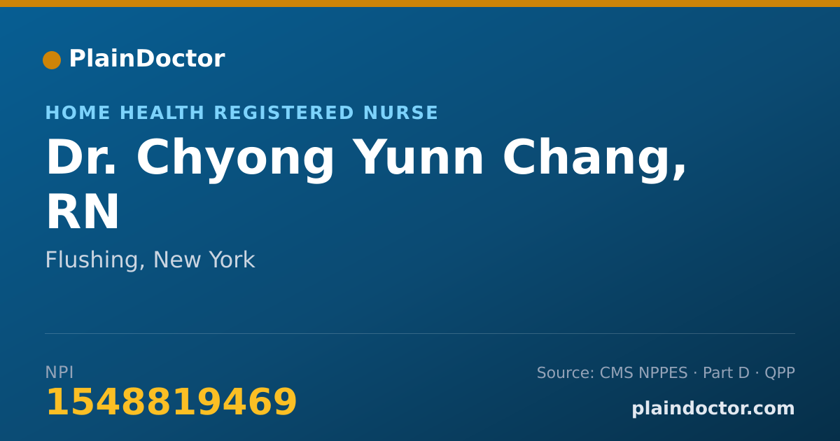 Shareable card for Chyong Yunn Chang, RN - Home Health Registered Nurse, Flushing, NY