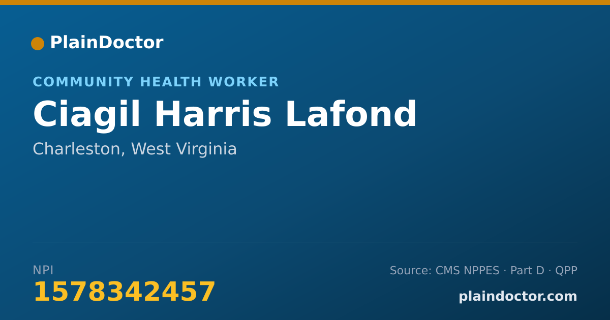 Shareable card for Ciagil Harris Lafond - Community Health Worker, Charleston, WV