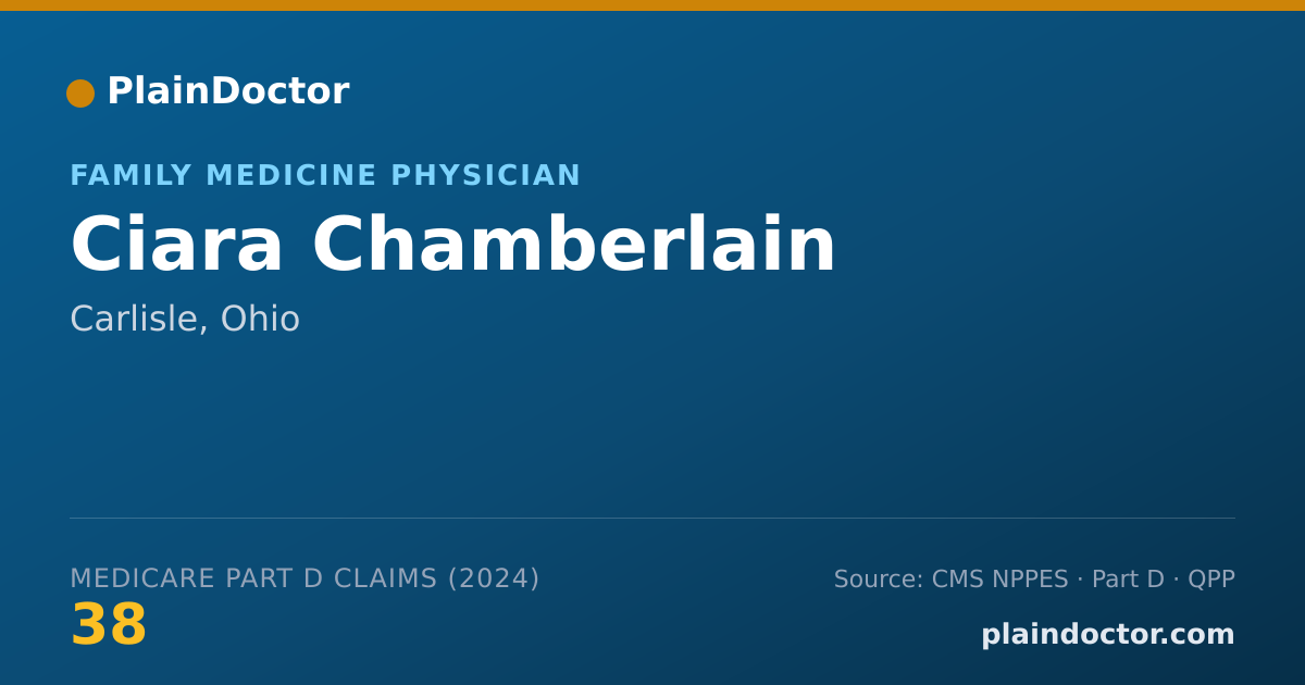 Shareable card for Ciara Chamberlain - Family Medicine Physician, Carlisle, OH