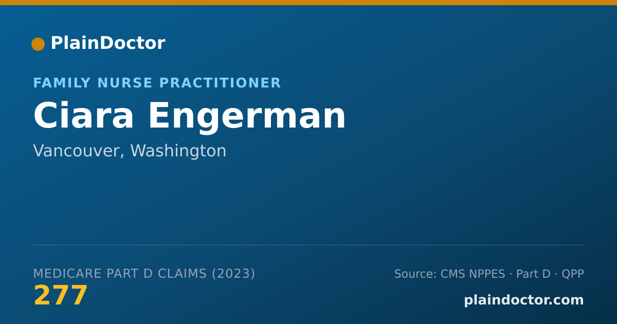 Shareable card for Ciara Engerman - Family Nurse Practitioner, Vancouver, WA