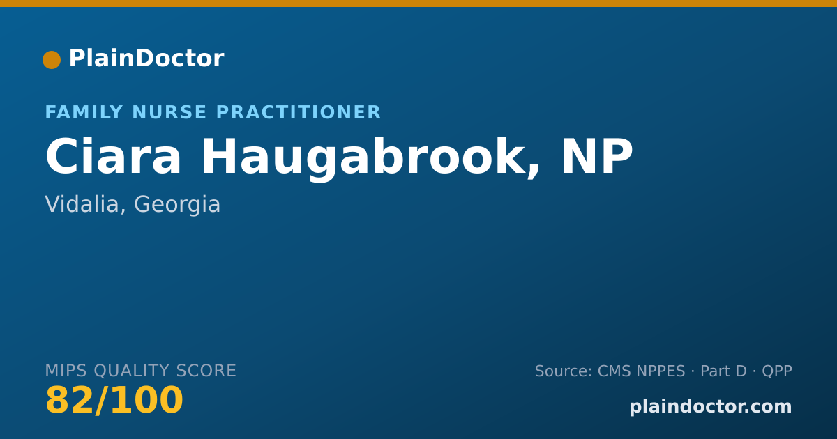 Shareable card for Ciara Haugabrook, NP - Family Nurse Practitioner, Vidalia, GA