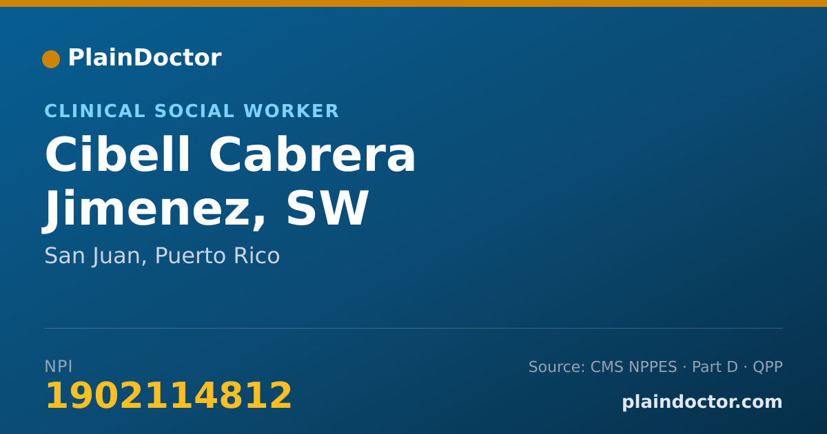 Shareable card for Cibell Cabrera Jimenez, SW - Clinical Social Worker, San Juan, PR