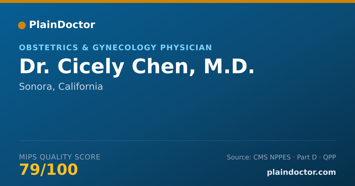 Shareable card for Cicely Chen, M.D. - Obstetrics & Gynecology Physician, Sonora, CA