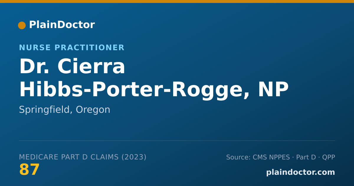Shareable card for Cierra Hibbs-Porter-Rogge, NP - Nurse Practitioner, Springfield, OR