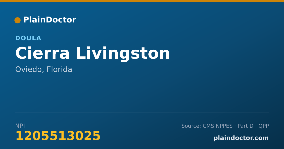 Shareable card for Cierra Livingston - Doula, Oviedo, FL