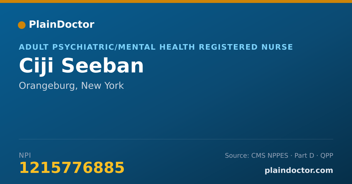 Shareable card for Ciji Seeban - Adult Psychiatric/Mental Health Registered Nurse, Orangeburg, NY