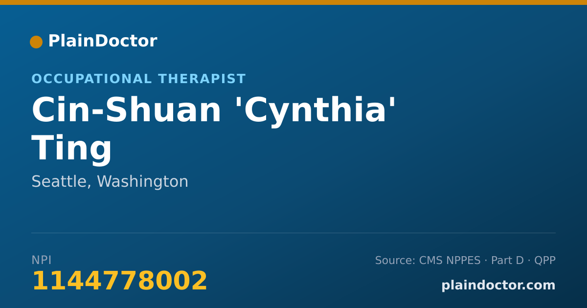 Shareable card for Cin-Shuan 'Cynthia' Ting - Occupational Therapist, Seattle, WA