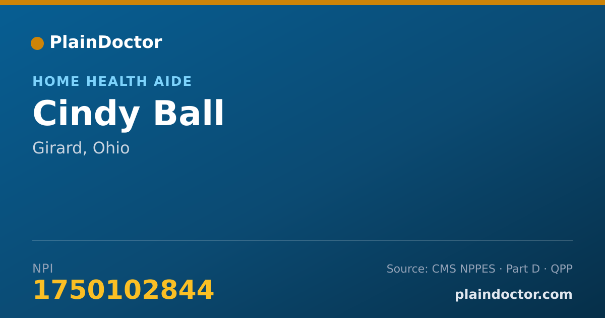 Shareable card for Cindy Ball - Home Health Aide, Girard, OH