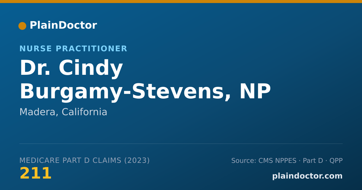 Shareable card for Cindy Burgamy-Stevens, NP - Nurse Practitioner, Madera, CA