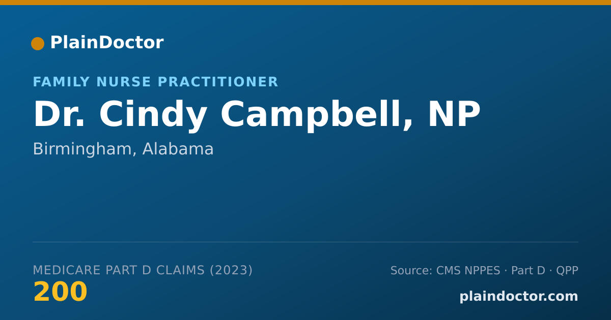 Shareable card for Cindy Campbell, NP - Family Nurse Practitioner, Birmingham, AL
