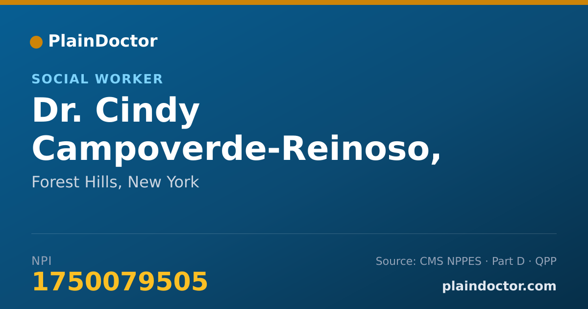 Shareable card for Cindy Campoverde-Reinoso, LMSW - Social Worker, Forest Hills, NY