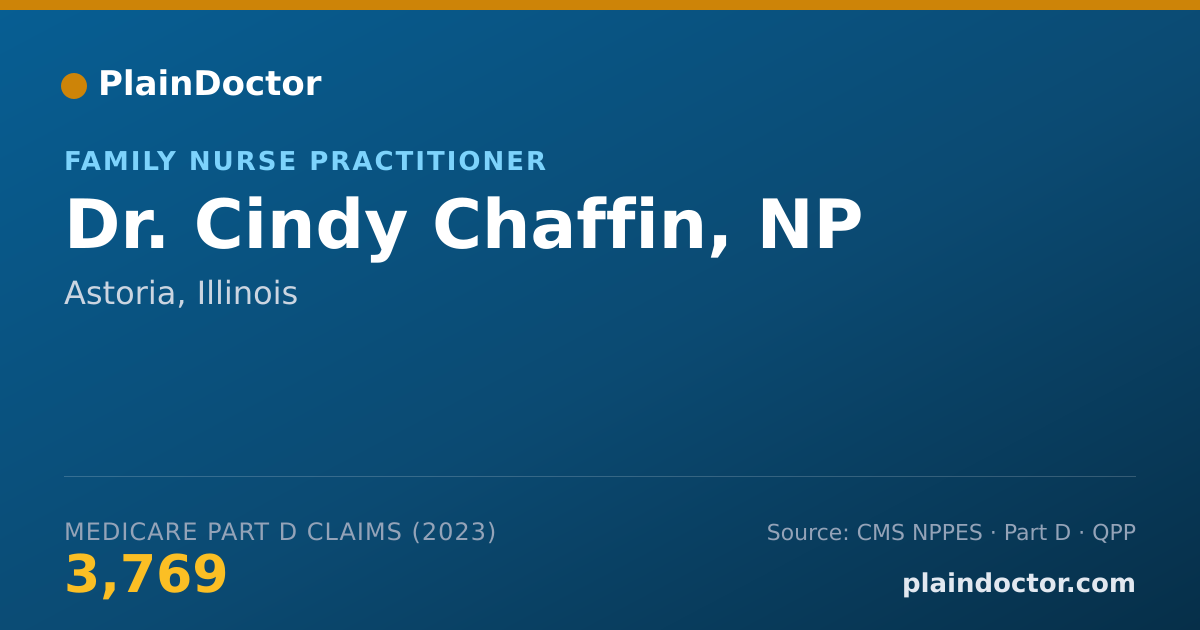 Shareable card for Cindy Chaffin, NP - Family Nurse Practitioner, Astoria, IL