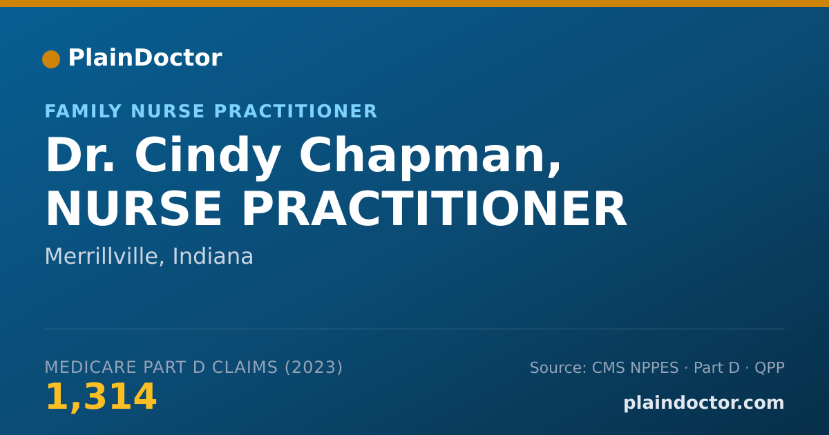 Shareable card for Cindy Chapman, NURSE PRACTITIONER - Family Nurse Practitioner, Merrillville, IN