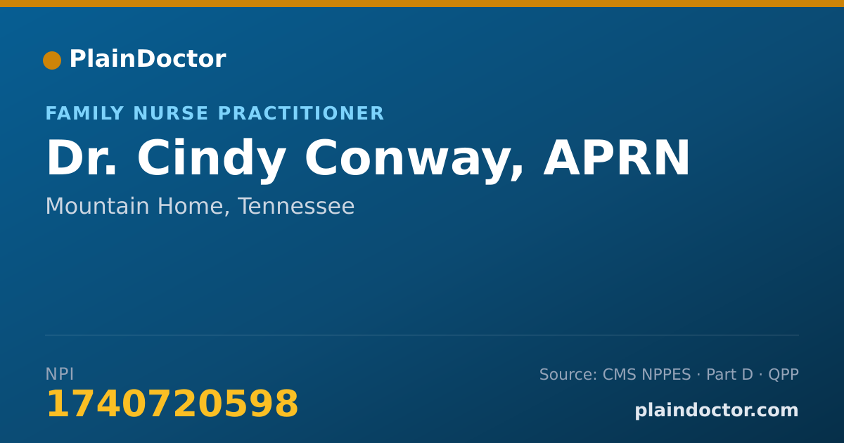 Shareable card for Cindy Conway, APRN - Family Nurse Practitioner, Mountain Home, TN