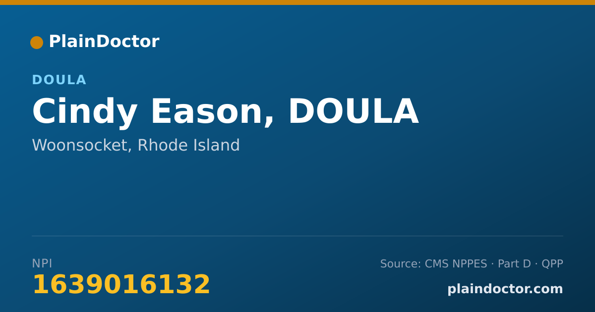 Shareable card for Cindy Eason, DOULA - Doula, Woonsocket, RI