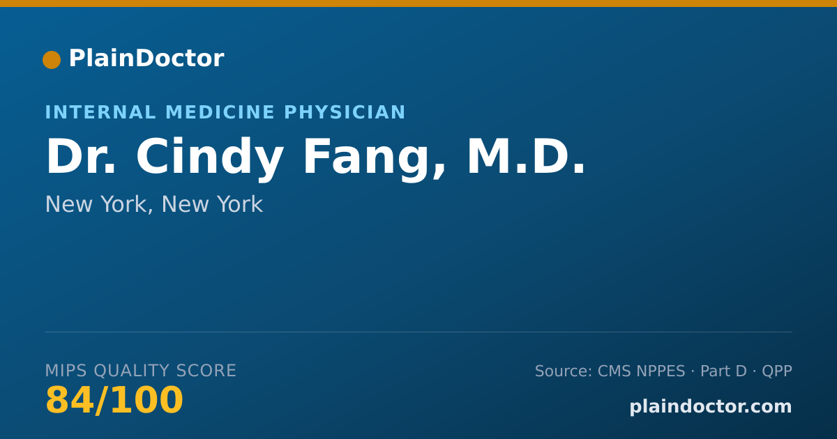 Shareable card for Cindy Fang, M.D. - Internal Medicine Physician, New York, NY