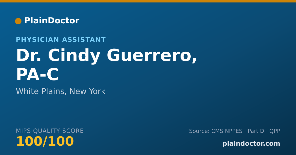 Shareable card for Cindy Guerrero, PA-C - Physician Assistant, White Plains, NY