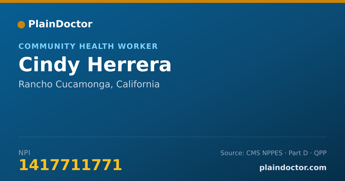 Shareable card for Cindy Herrera - Community Health Worker, Rancho Cucamonga, CA