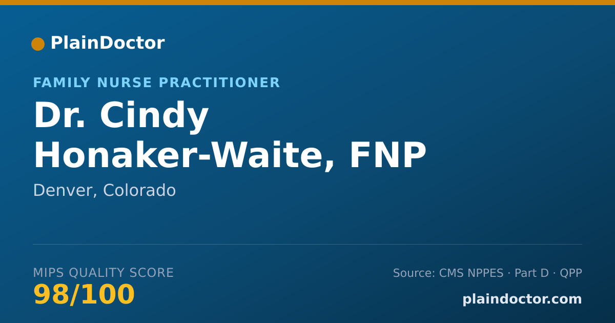 Shareable card for Cindy Honaker-Waite, FNP - Family Nurse Practitioner, Denver, CO