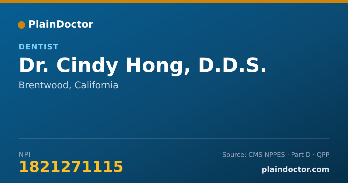 Shareable card for Cindy Hong, D.D.S. - Dentist, Brentwood, CA