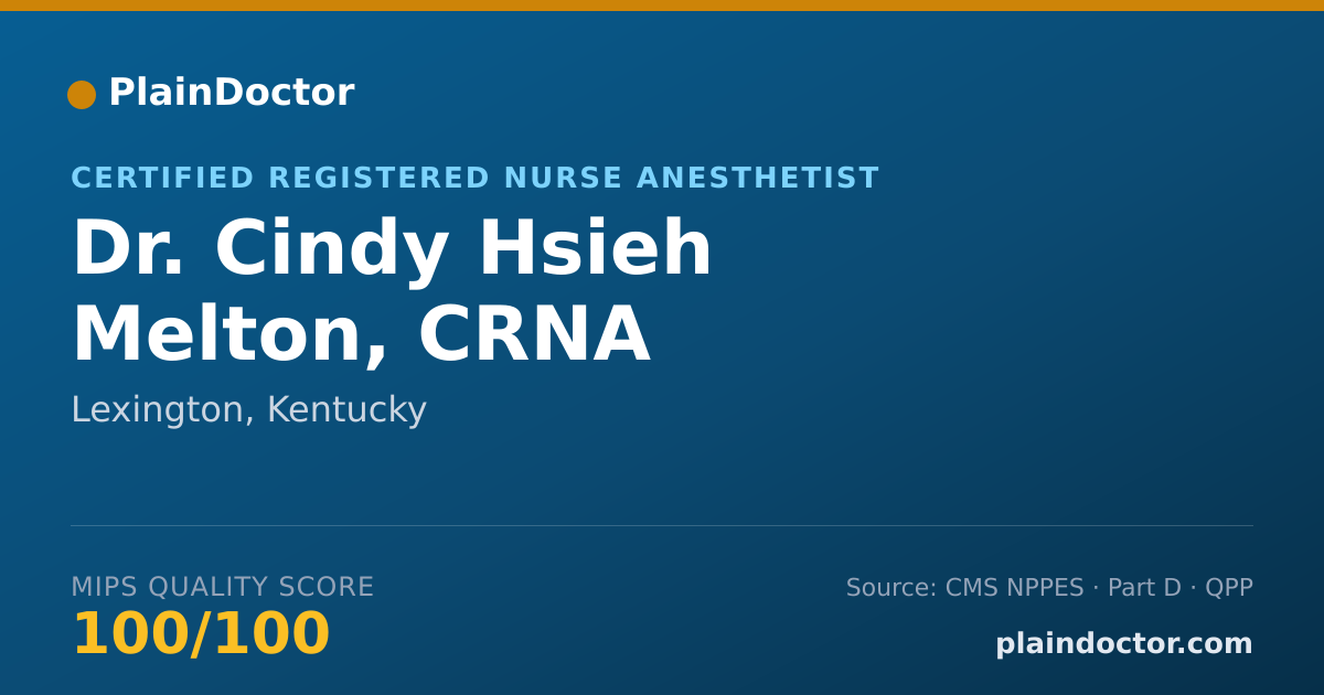 Shareable card for Cindy Hsieh Melton, CRNA - Certified Registered Nurse Anesthetist, Lexington, KY