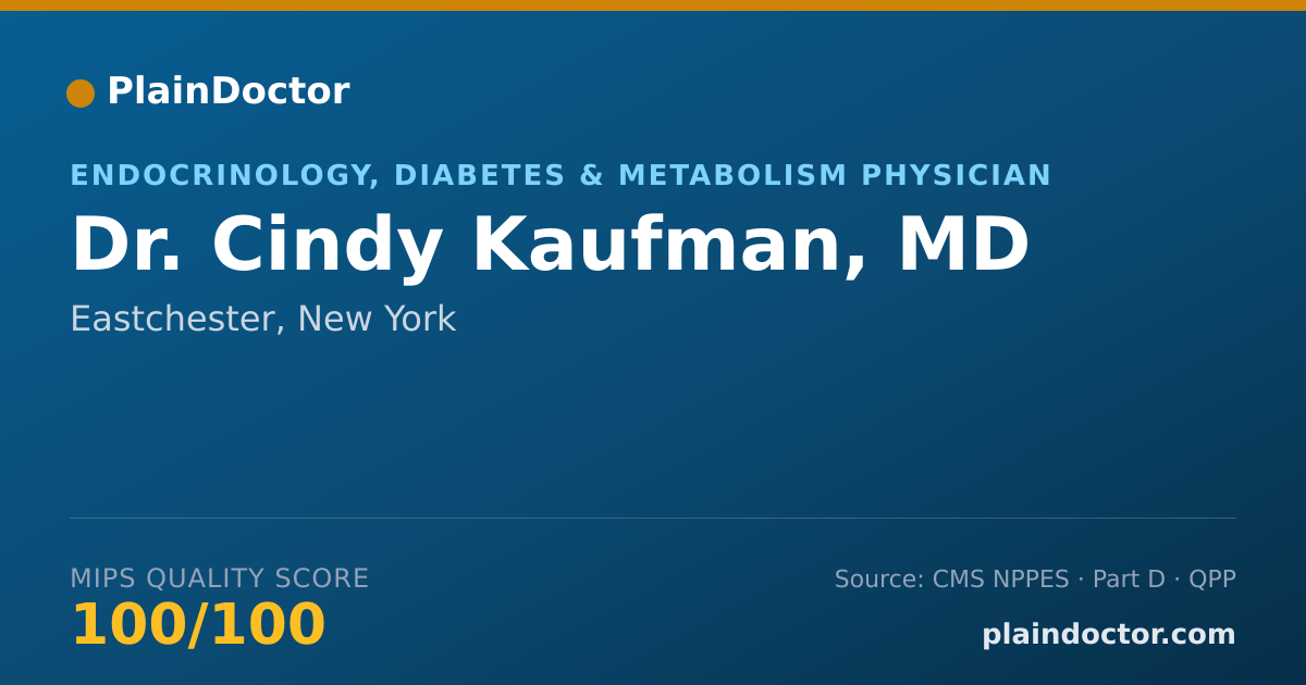Shareable card for Cindy Kaufman, MD - Endocrinology, Diabetes & Metabolism Physician, Eastchester, NY