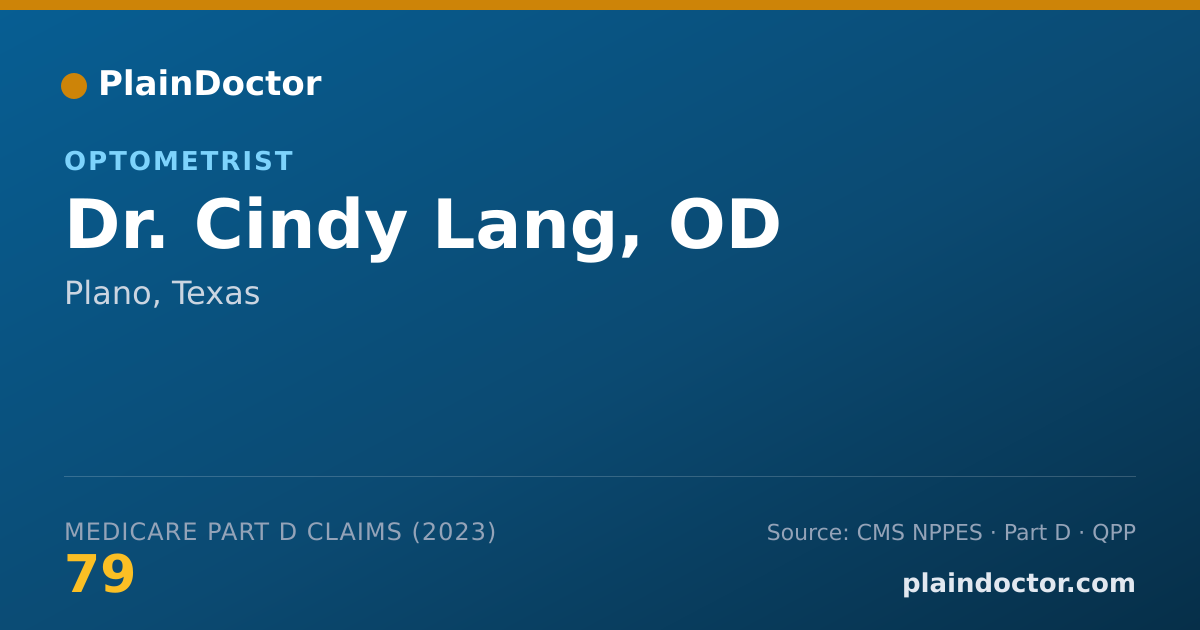 Shareable card for Cindy Lang, OD - Optometrist, Plano, TX