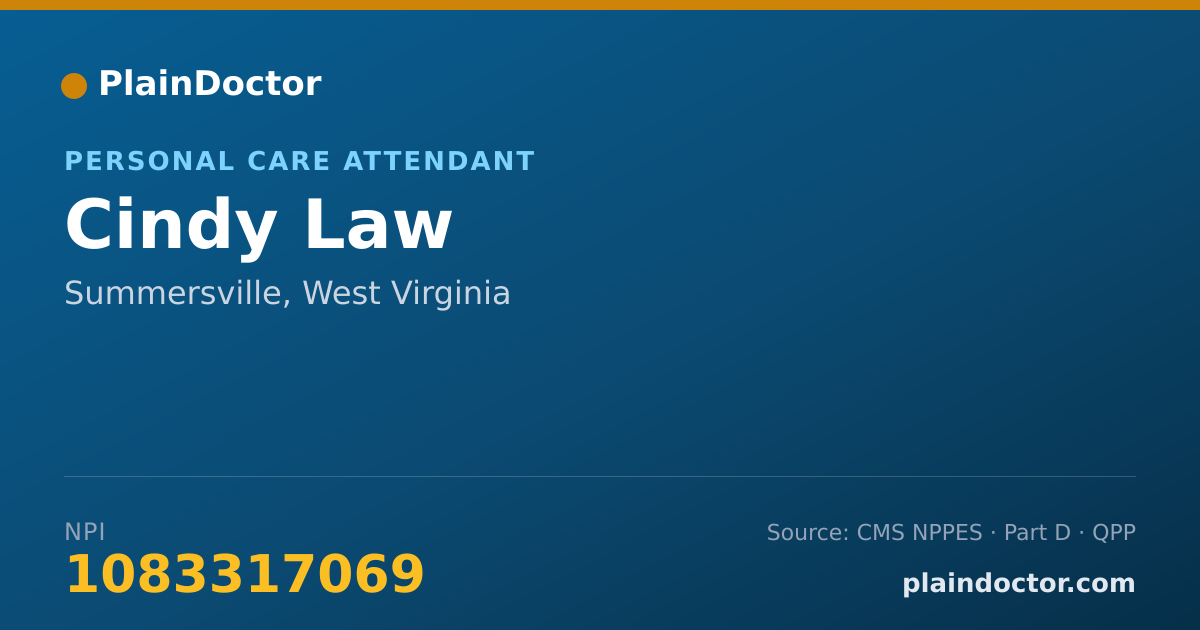 Shareable card for Cindy Law - Personal Care Attendant, Summersville, WV