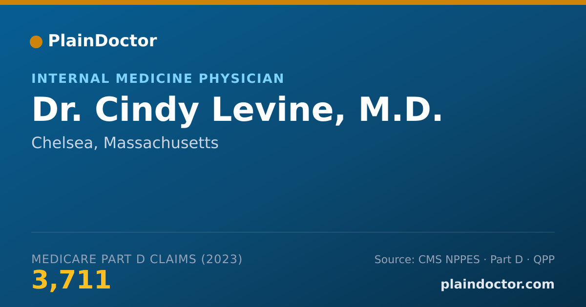 Shareable card for Cindy Levine, M.D. - Internal Medicine Physician, Chelsea, MA